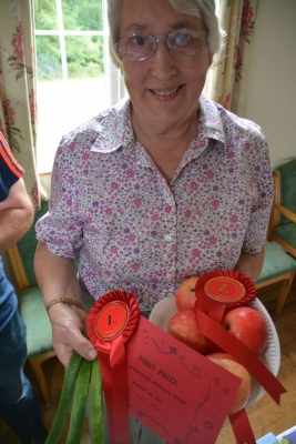 Diana Hopper with winning entries. Photo by Lewis Clarke