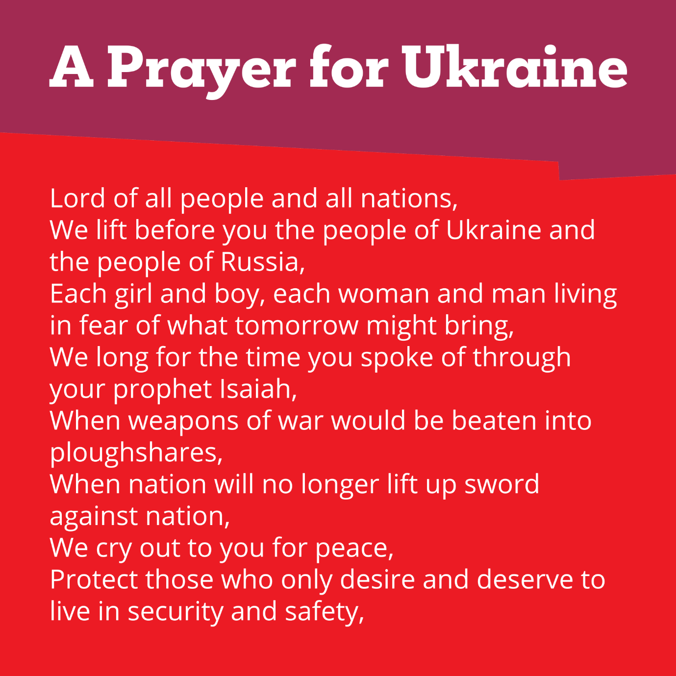 A Prayer for Ukraine